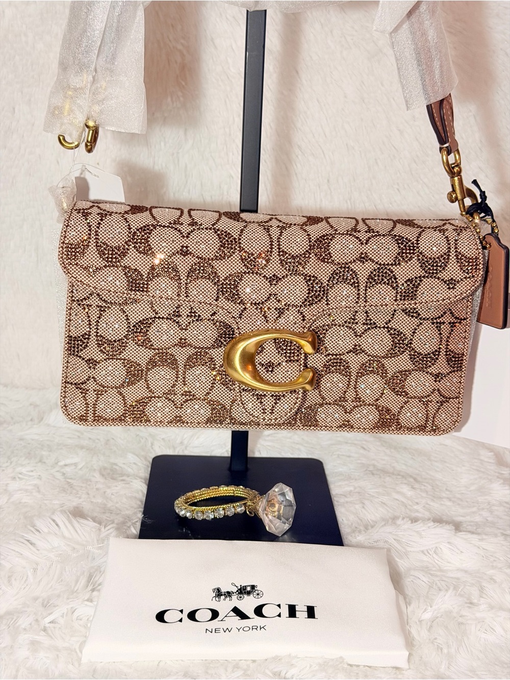 Coach Tabby Shoulder Bag 26
In Crystal Signature Jacquard w/brass hardware NWT